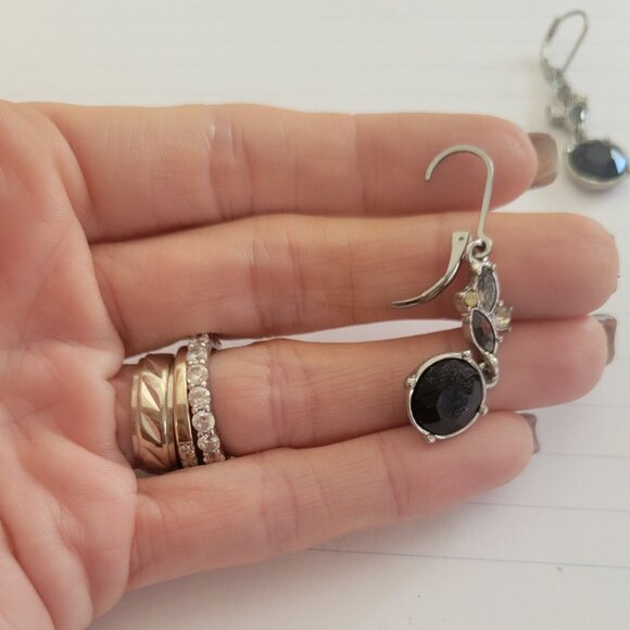 Black & Gray Crystal Necklace & Earring Set - Picture 3 of 7